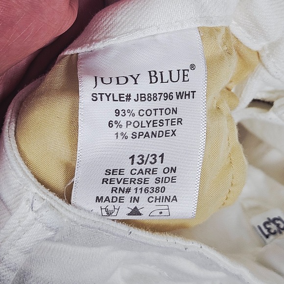 Judy Blue White Cargo Pants High Rise Straight Leg Utility‎ Womens 13/31 White - Picture 7 of 13